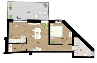 Wohnung mieten in 69509 Mörlenbach, Erstbezug nach Kernsanierung - 44 qm indiv. Wg. mit sep. Eingang und 20 qm großer Terrasse