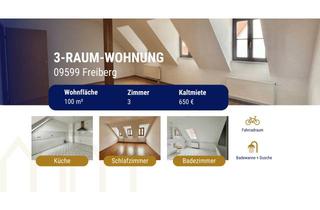 Wohnung mieten in 09599 Freiberg, Großzügig wohnen im Dachgeschoss – 3-Raum-Wohnung mit ca. 100 m²