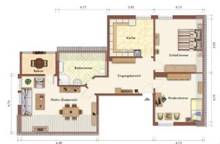 Wohnung mieten in Kaiser-Karl-Straße 18, 55435 Gau-Algesheim, Helle 3-Zimmer-Wohnung mit eigenem Garten, Balkon & 2 Stellplätzen in Gau-Algesheim