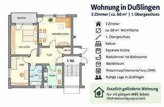 Sozialwohnungen mieten in Balthas-Dieter-Weg, 72144 Dußlingen, 3-Zimmer-Wohnung in Dußlingen – WBS erforderlich