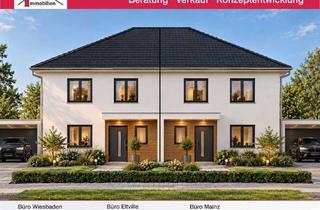 Doppelhaushälfte kaufen in 65187 Biebrich, Neubau, Wiesbaden-Nähe Biebricher Allee: 1 Massiv-Doppelhaushälfte + Keller + schöner Garten