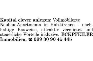 Wohnung kaufen in 83607 Holzkirchen, Vollmöblierte Neubau-Apartments Holzkirchen