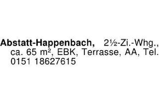 Wohnung mieten in 74232 Abstatt, Abstatt-Happenbach, 2 1/2-Zi.-Whg., ca. 65 m², EBK, Terrasse, AA