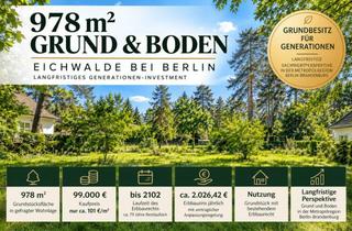 Grundstück zu kaufen in 15732 Eichwalde, 978 m² Grund & Boden in Eichwalde – langfristiges Generationen-Investment