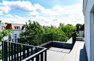 Penthouse kaufen in Körnerstraße, 13156 Niederschönhausen, fantastisches Penthouse und fast umlaufender Dachterrasse, Blick bis zum Fernsehturm
