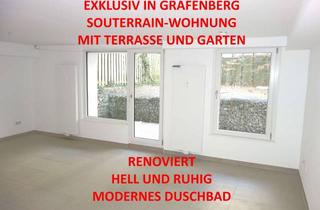 Wohnung mieten in Hardtstr. 138, 40629 Grafenberg, EXKLUSIV IN GRAFENBERG SOUTERRAIN GARTEN-TERRASSENWOHNUNG SEHR RUHIG RENOVIERT MODERNES DUSCHBAD