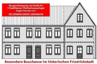 Grundstück zu kaufen in 25840 Friedrichstadt, Grundstück mit Restbausubstanz:Baugenehmigung für 3 Stadthäuser (Reihenhausanlage) liegt vor!