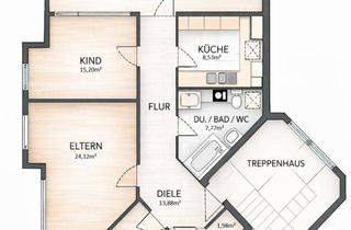 Wohnung kaufen in 68519 Viernheim, 128m² Wohnglück in kleiner Einheit – Moderne 4-ZKB-Dachgeschosswohnung mit Dachloggia