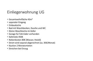 Wohnung mieten in Untere Straße 51, 72070 Tübingen, Einliegerwohnung in Tübingen Unterjesingen