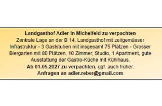 Gastronomiebetrieb mieten in 74545 Michelfeld, Landgasthof Adler in Michelfeld zu verpachten