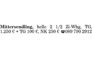 Wohnung mieten in 81369 München, Mittersendling, helle 2 1/2 Zi-Whg.