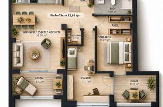 Wohnung mieten in 72461 Albstadt, Erstbezug - 3-Zi.- Wohnung mit 2 Loggien - Barrierefrei
