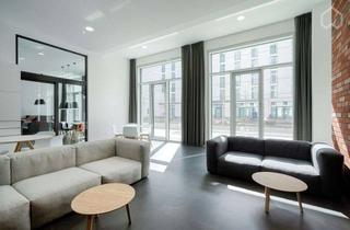 Immobilie mieten in Am Oberwiesenfeld, 80809 Milbertshofen-Am Hart, Hochwertig möbliertes Galerie-Apartment im 7. Stock mit Alpenblick