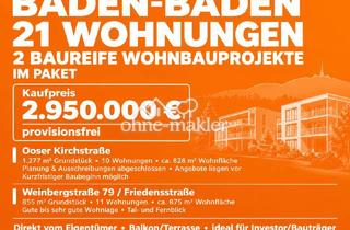 Immobilie kaufen in Ooser Kirchstraße, 76530 Baden-Baden, BADEN-BADEN – 21 WOHNUNGEN – BAUREIFE WOHNBAUPROJEKTE IM PAKET