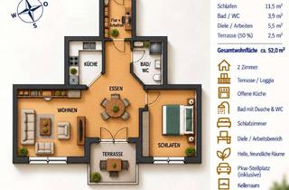 Wohnung kaufen in Kastanienweg 43, 68723 Schwetzingen, Gut geschnittene 2-Zimmer-Eigentumswohnung mit Stellplatz in Schwetzingen-Hirschacker