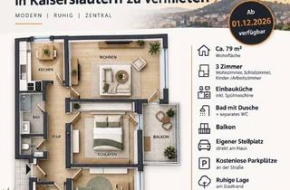 Wohnung mieten in Dessauer Straße, 67663 Innenstadt, moderne 3-Zimmer-Wohnung in Kaiserslautern