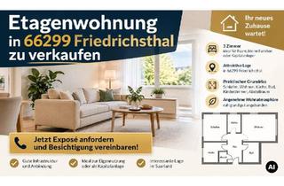Wohnung kaufen in 66299 Friedrichsthal, Friedrichsthal - Helle 3-ZKB-Etagenwohnung mit 2 Balkonen & Stellplatz