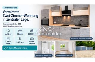 Wohnung kaufen in 44807 Bochum, 2-Zi.-Wohnung, 62 m², kernsaniert + Garage - Bochum-Grumme, provisionsfrei