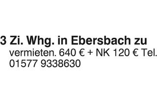Wohnung mieten in 99974 Mühlhausen, 3 Zi. Whg. in Ebersbach