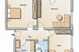 Wohnung kaufen in 89269 Vöhringen, Sehr günstige 3 Zi. - ETW mit Balkon u. PKW-StPl. in ruhiger Lage von 89269 Vöhringen
