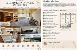 Wohnung mieten in 03042 Sandow, Alltagstaugliche 3-Zimmer-Wohnung mit Balkon in Cottbus