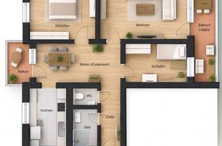 Erstbezug nach umfassender Sanierung &amp; Renovierung- moderne 3,5 Zimmer Wohnung mit Loggia &amp; Balkon  in Bad Reichenhall