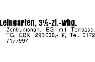 Wohnung kaufen in 74211 Leingarten, Leingarten, 3 1/2-Zi.-Whg.Zentrumsnah, EG mit Terrasse, TG, EBK,