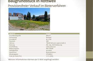 Grundstück zu kaufen in Legionstraße, 78628 Rottweil, Provisionsfreier Verkauf eines Baugrundstücks im Bieterverfahren in Rottweil