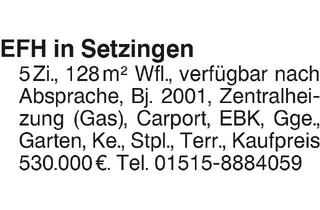 Immobilie kaufen in 89129 Setzingen, EFH in Setzingen