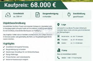 Grundstück zu kaufen in 14823 Niemegk, Bauträgerfrei Baugrundstück mit Baugenehmigung ab 68.000 € - Ihr Haus im Grünen nahe Berlin