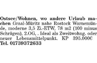 Wohnung kaufen in 18181 Graal-Müritz, Wohnen,wo andere Urlaub machen