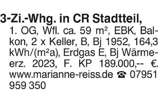 Wohnung kaufen in 74564 Crailsheim, 3-Zi.-Whg. in CR Stadtteil