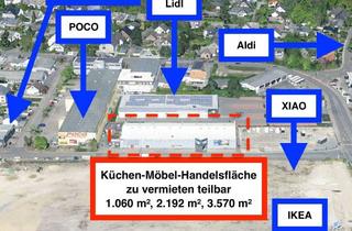 Immobilie mieten in Düsselstraße, 41564 Kaarst, etablierte Handelsfläche für Möbel – neben Aldi, Lidl, Poco, Küchenmacher – 2.192 m² an der A57