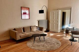 Immobilie mieten in Geschwister-Scholl-Straße 44, 14471 Potsdam West, Exklusiver Design-Altbau am Schlosspark: Möblierte 2-Zimmer-Wohnung mit Balkon & Stuck