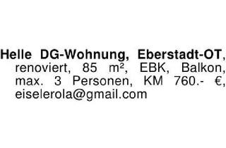 Wohnung mieten in 74246 Eberstadt, Helle DG-Wohnung, Eberstadt-OT, renoviert, 85 m², EBK, Balkon, m