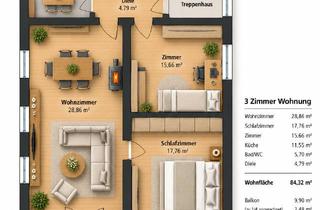 Wohnung kaufen in 83071 Stephanskirchen, 3-Zimmer-Wohnung in Stephanskirchen-Haidholzen, 86 m² mit sonnigem Balkon