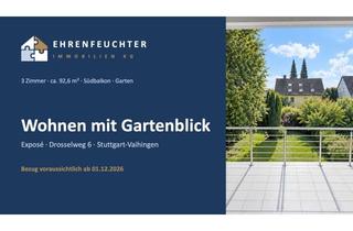Wohnung mieten in Drosselweg, 70563 Vaihingen, Wohnen mit Gartenblick: 3 Zimmer in Stuttgart-Vaihingen