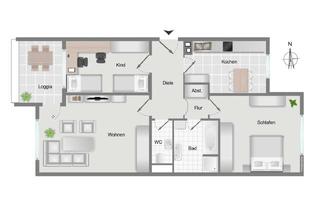 Wohnung kaufen in 86343 Königsbrunn, ***Ankommen. Aufwachsen. Wohlfühlen. Ihr neues Zuhause mit Westloggia und geschütztem Innenhof.***
