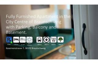 Immobilie mieten in Kasernenstraße, 38102 Braunschweig, Exklusiv möblierte 2-Zimmer-Wohnung in Braunschweigs Innenstadt | Balkon, Stellplatz & All-inclusive