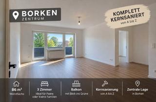 Wohnung mieten in Kardinal-Von-Galen-Straße, 46325 Borken, Vollständig kernsanierte 3-Zimmer-Wohnung mit Balkon im Zentrum von Borken – Erstbezug 2026