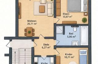 Wohnung mieten in Erkelenzer Straße 57, 47807 Fischeln, 3-Zimmer-Wohnung in Krefeld-Fischeln