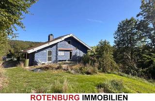 Haus kaufen in 36251 Ludwigsau, Naturnah am Wald und ruhige Lage mit Ausblick – Holzblockhaus auf 2.723 qm Grundstück in Ludwigsau-E