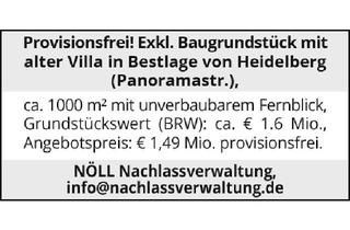 Villa kaufen in 69117 Heidelberg, Provisionsfrei! Exkl. Baugrundstückmit alter Villa in Bestlage von Heidelberg