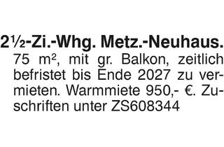 Wohnung mieten in 72555 Metzingen, 2,5-Zi.-Wohnung