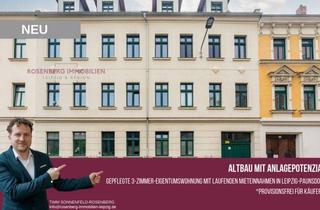 Wohnung kaufen in Am Bauernteich 17, 04328 Sellerhausen-Stünz, Provisionsfrei für Käufer: Vermietete 3-Zimmer-Altbauwohnung mit Tageslichtbad in Leipzig-Paunsdorf!