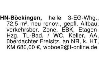 Wohnung kaufen in 74080 Heilbronn, HN-Böckingen, helle 3-EG-Whg., 72,5 m², neu renov., gepfl. Altba