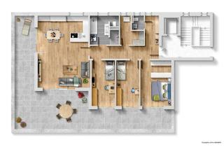 Penthouse kaufen in Altmühlstrasse, 86830 Schwabmünchen, 1,5% "geschenkt": 4 - Zimmer Penthouse in SMÜ mit grosser Dachterrasse: KfW55 Standard, Bezug 07/28