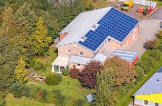 Gewerbeimmobilie kaufen in 25899 Niebüll, Traumhaus mit Gewerbehalle und Büro auf attraktivem Grundstück in Niebüll Nähe Autozug Sylt