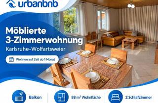 Immobilie mieten in Max-Born-Straße, 76228 Wolfartsweier, 3-Zimmerwohnung mit Balkon für Wohnen auf Zeit in Karlsruhe-Wolfartsweier
