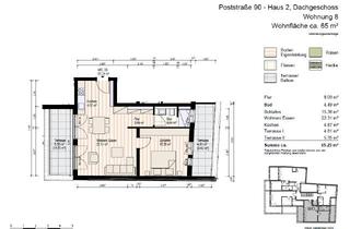 Penthouse kaufen in Poststraße 90, 41516 Grevenbroich, Exklusive 2-Zimmer Penthouse-Wohnung mit 2 Balkonen in Wevelinghoven